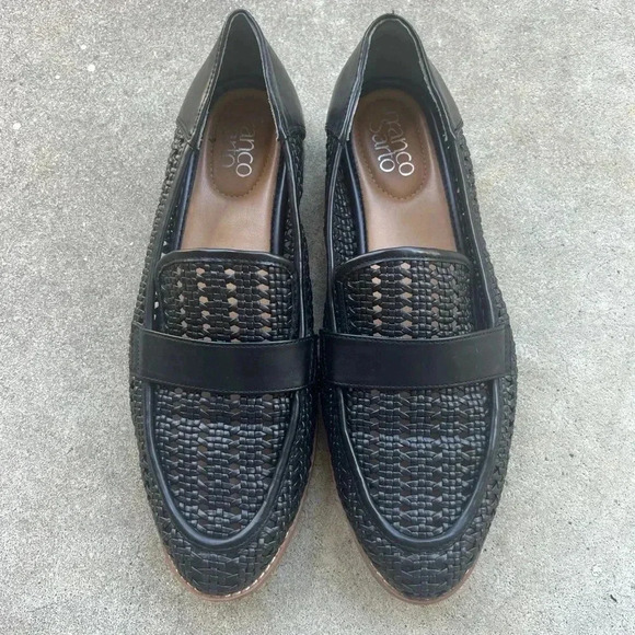 Franco Sarto Black Loafers with Perforated Design - Picture 3 of 6